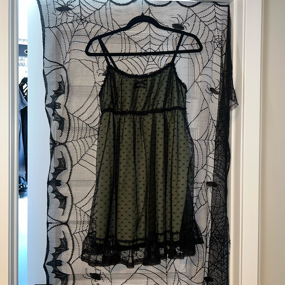 Mesh Polka Dot Babydoll Dress